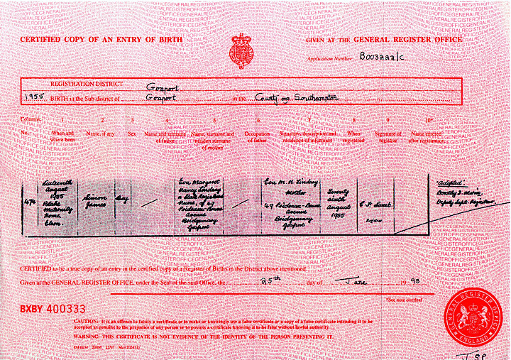 Certified Entry of Birth Small