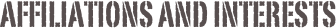 affiliations and interests